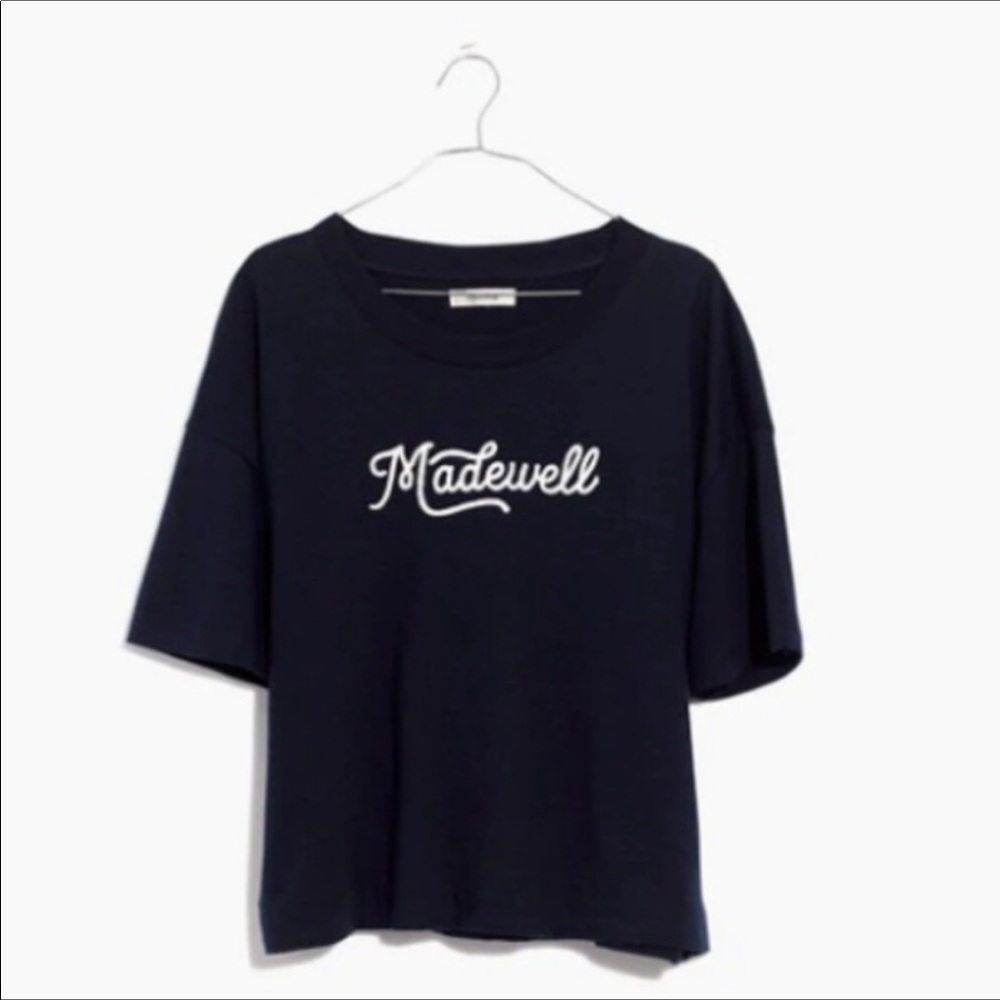 Madewell Embroidered “Madewell” Easy Crop Tee NWT - Picture 4 of 4